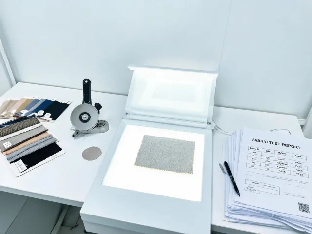 Textile lab review bench